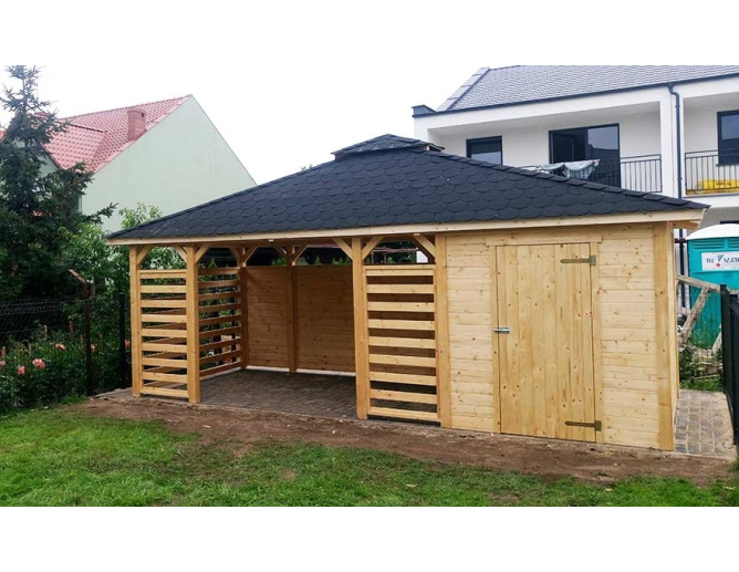 Gartenpavillon aus Holz GREGOR II 15 m² Gartenpavillon aus Holz GREGOR II 15 m²