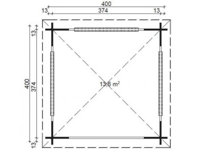 Gartenpavillon aus Holz IBIZA 14,5 m² Gartenpavillon aus Holz IBIZA 14,5 m²