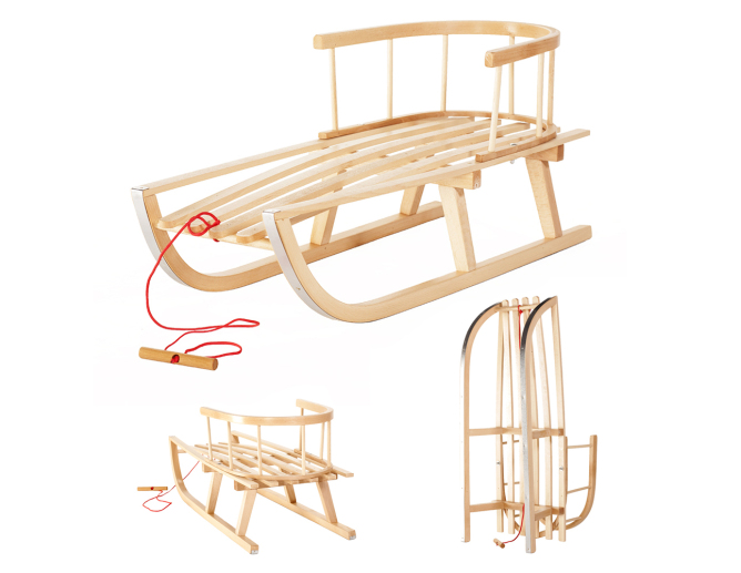 Schlitten COMFORT Holzschlitten mit... Schlitten COMFORT Holzschlitten mit...