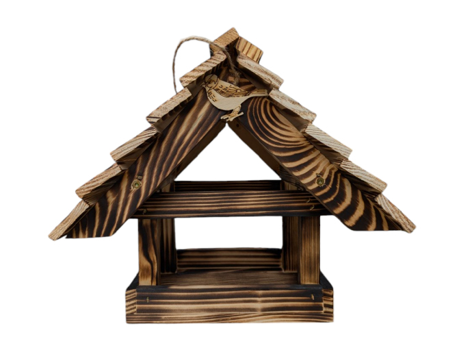 Vogelhaus aus gebranntem Holz...