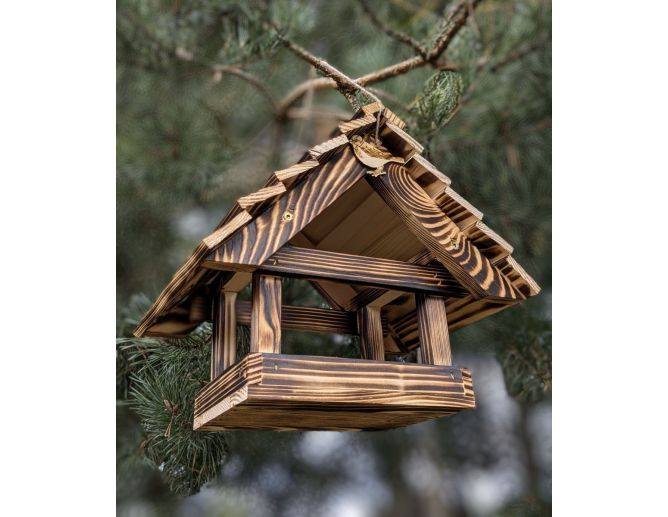 Vogelhaus aus gebranntem Holz... Vogelhaus aus gebranntem Holz...