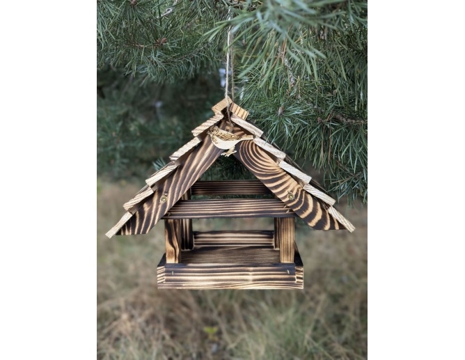 Vogelhaus aus gebranntem Holz... Vogelhaus aus gebranntem Holz...