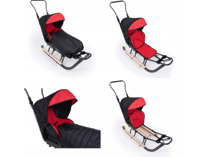 Schlitten aus Metall Rot mit... Schlitten aus Metall Rot mit...