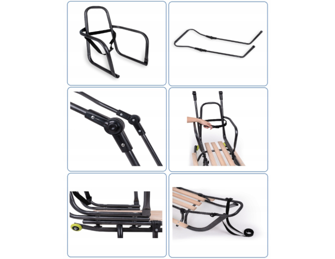 Schlitten aus Metall Rosa mit... Schlitten aus Metall Rosa mit...