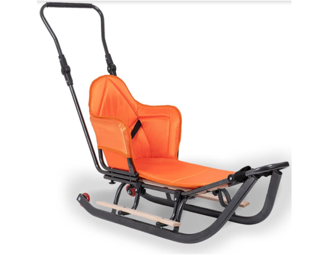 Schlitten aus Metall Orange mit...