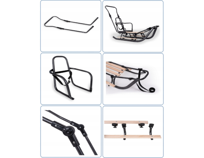 Schlitten aus Metall Blau mit... Schlitten aus Metall Blau mit...