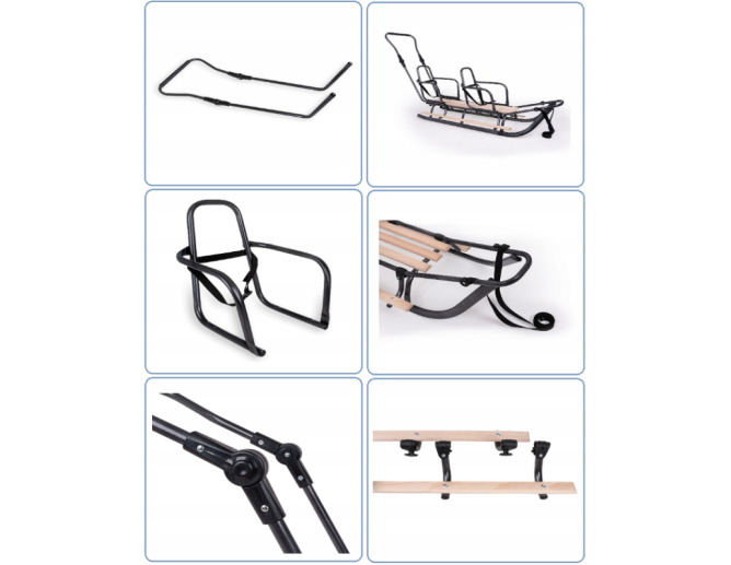 Doppelschlitten aus Metall Grau mit... Doppelschlitten aus Metall Grau mit...