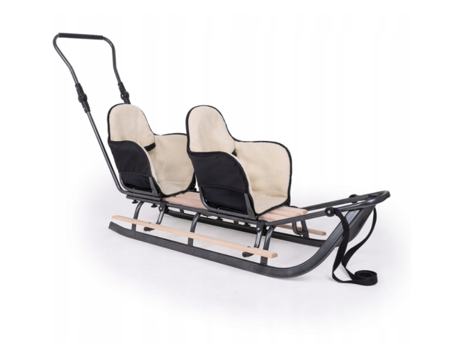 Doppelschlitten aus Metall Grau mit... Doppelschlitten aus Metall Grau mit...