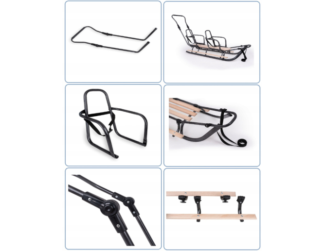 Doppelschlitten aus Metall Grau mit... Doppelschlitten aus Metall Grau mit...