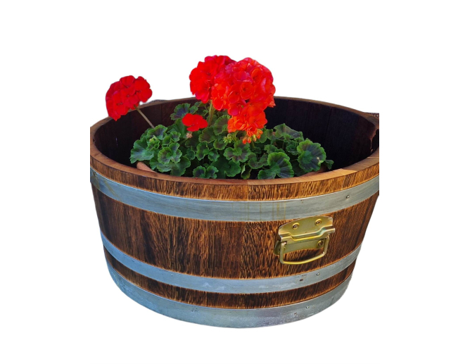 Blumenkübel aus Weinfass aus... Blumenkübel aus Weinfass aus...