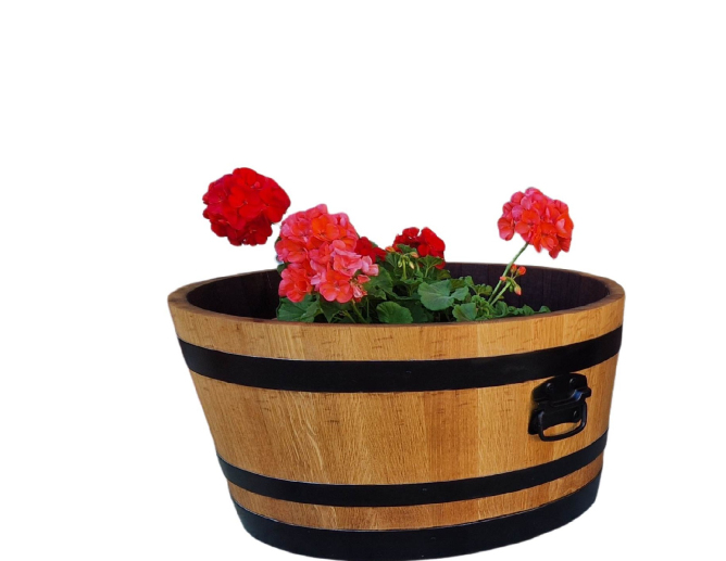 Blumenkübel aus Weinfass aus... Blumenkübel aus Weinfass aus...