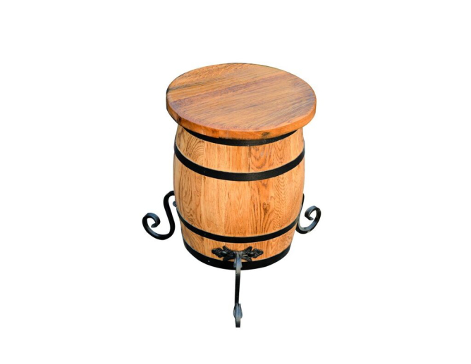 Hocker aus Eichenfass mit...