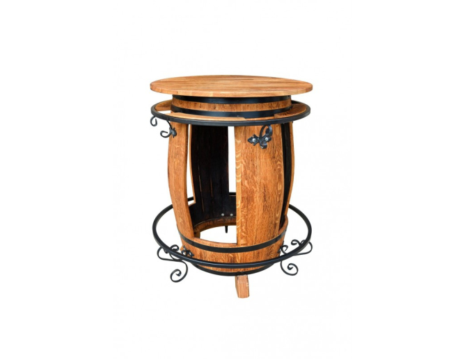 Tisch aus Eichenfass mit...