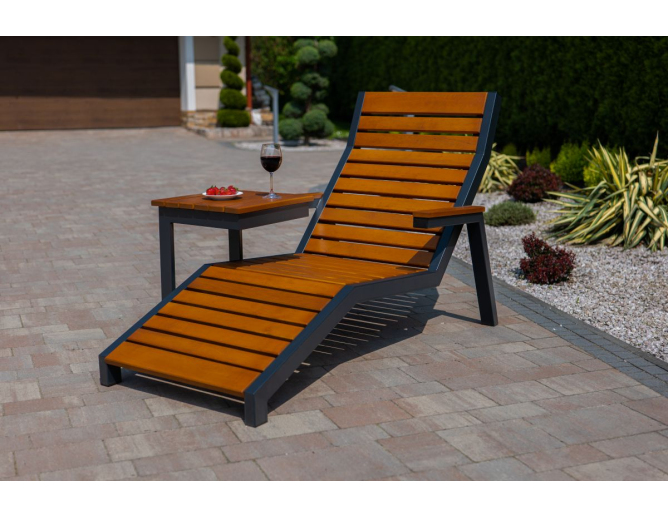 Gartenliege aus Erlenholz + Metall... Gartenliege aus Erlenholz + Metall...
