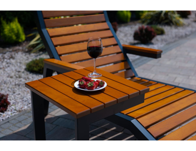 Gartenliege aus Erlenholz + Metall... Gartenliege aus Erlenholz + Metall...