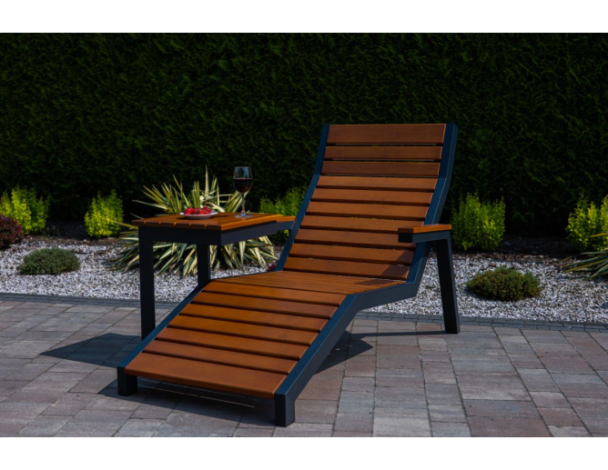 Gartenliege aus Erlenholz + Metall... Gartenliege aus Erlenholz + Metall...